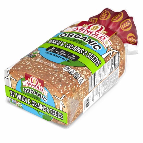 Arnold Organic Seeds & 22 Multigrain Bread Perspective: top