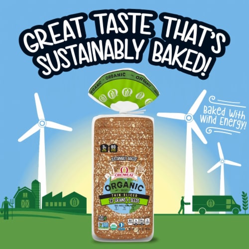 Oroweat Organic Thin Sliced 22 Grains & Seeds Bread Perspective: top