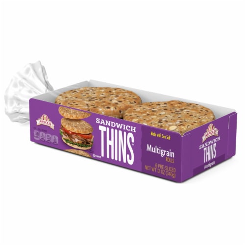 Arnold Sandwich Thins Multigrain Rolls Perspective: top