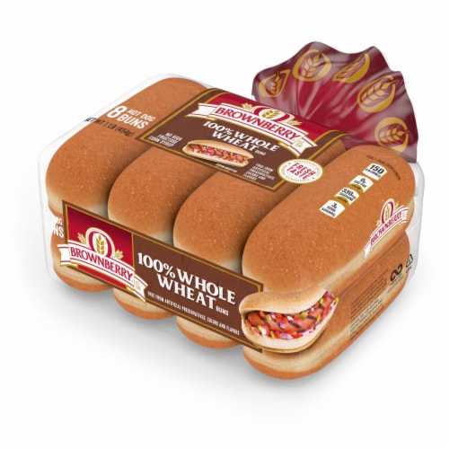 Brownberry 100% Whole Wheat Hot Dog Buns Perspective: top