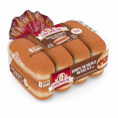 Oroweat® 100% Whole Wheat Hot Dog Buns Perspective: top