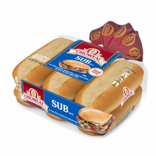 Oroweat Sub Sandwich Rolls Perspective: top
