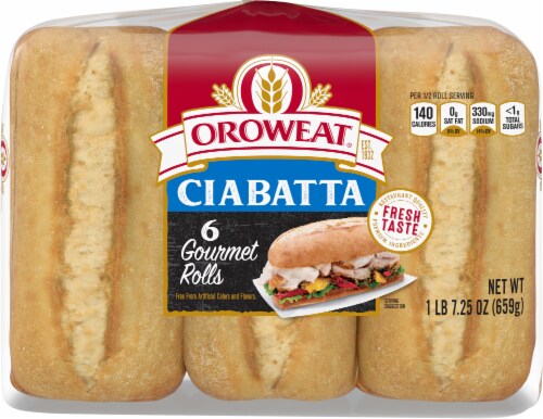 Oroweat Gourmet Ciabatta Buns Perspective: top