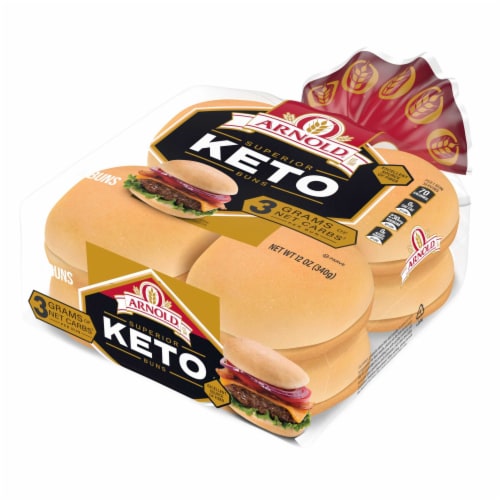 Arnold Superior Keto Plain Hamburger Buns Perspective: top