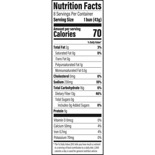 Brownberry Keto White Buns Perspective: top