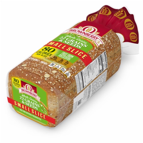 Brownberry 22 Grains & Seeds Wheat Small Slice Bread Perspective: top