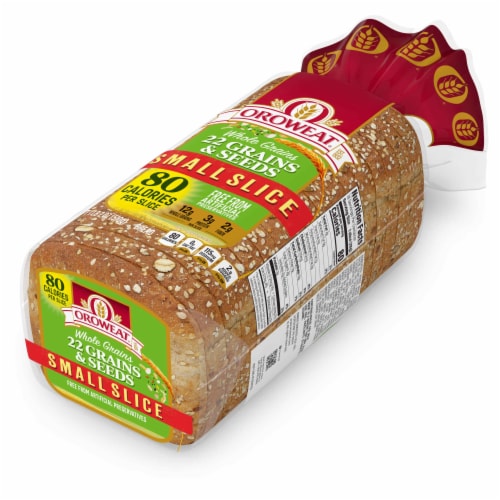 Oroweat 22 Grains & Seeds Wheat Small Slice Bread Perspective: top