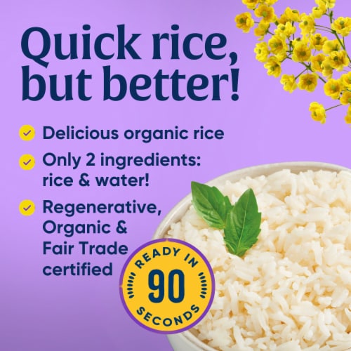 Lundberg Family Farms® Organic 90-Second White Jasmine Rice Pouch Perspective: top