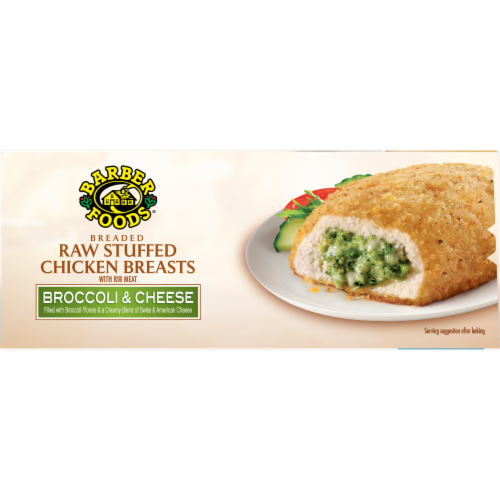 Barber Foods® Raw Breaded Broccoli & Cheese Stuffed Chicken Breasts Perspective: top