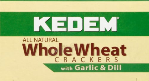 Kedem Whole Wheat Crackers With Garlic & Dill Perspective: top