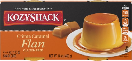 Kozy Shack® Gluten Free Creme Caramel Flan Snack Cups Perspective: top