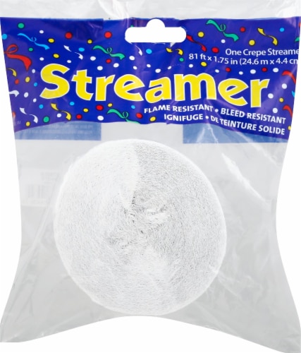 James Paul Products Party Streamer - Crepe White Perspective: top
