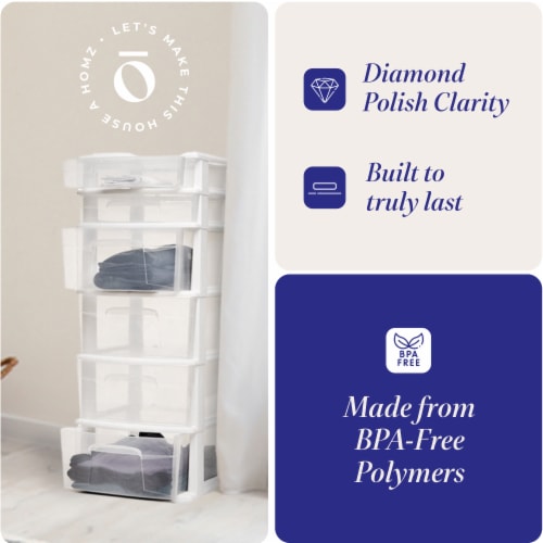 Homz 6-Drawer Medium Cart Perspective: top