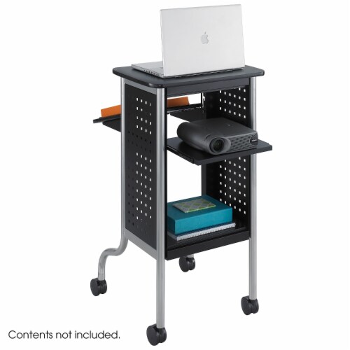 Safco Scoot Presentation Cart 21-1/2 x30-1/4 x40-1/2  Black 8945BL Perspective: top