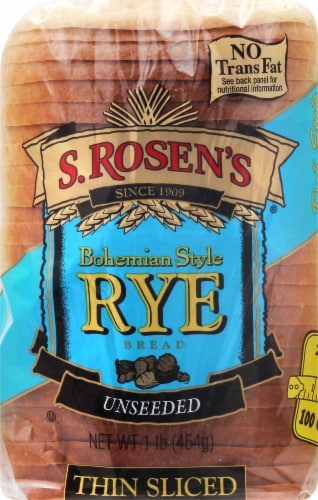 S. Rosen's Bread Thin-Sliced Plain Seedless Rye Bread Loaf Perspective: top