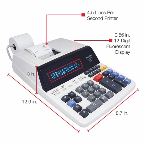 Sharp Calculator,Print 12-Digit EL1197PIII Perspective: top