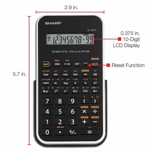 Sharp Scientific Calculator EL501X2BWH Perspective: top