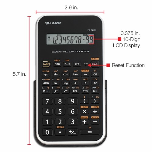 Sharp Scientific Calculator EL501X2BWH Perspective: top