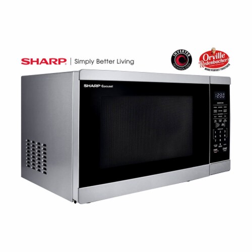 Sharp SMC1464HS 1.4 Cu. Ft. Silver Countertop Microwave Perspective: top