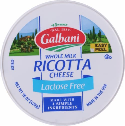 Galbani Whole Milk Lactose Free Ricotta Cheese Perspective: top