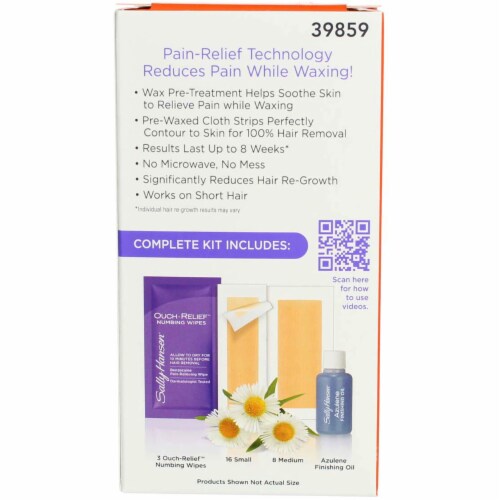 Sally Hansen Ouch-Relief Wax Strip Kit, 0.5 fl oz, 24 Ct Perspective: top