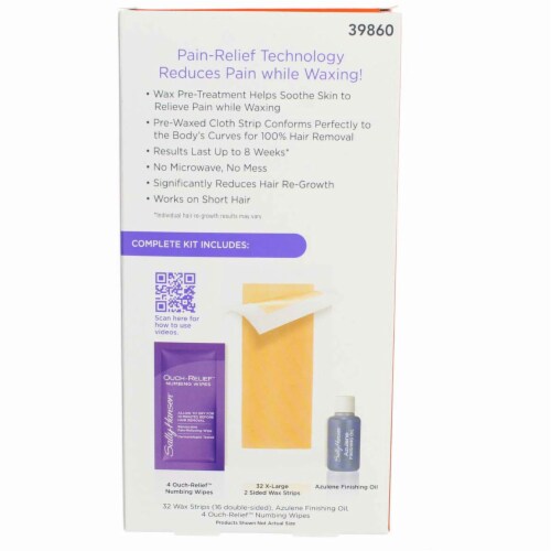 Sally Hansen Ouch-Relief Wax Strip Kit, 0.5 fl oz, 32 Ct Perspective: top