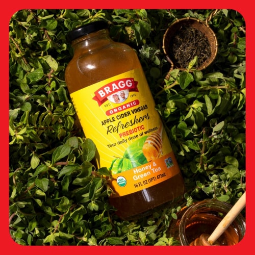Bragg® Organic Honey & Green Tea Apple Cider Vinegar Prebiiotic Refresher Perspective: top