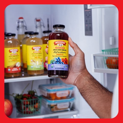 Bragg® Organic Concord Grape and Hibiscus Apple Cider Vinegar Prebiotic Refresher Perspective: top
