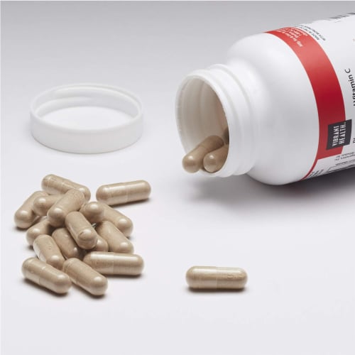 Vibrant Health Plant-Based Vitamin C - 60 Vegetable Capsules Perspective: top