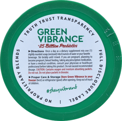 Vibrant Health Green Vibrance +25 Billion Probiotics Dietary Supplement Perspective: top