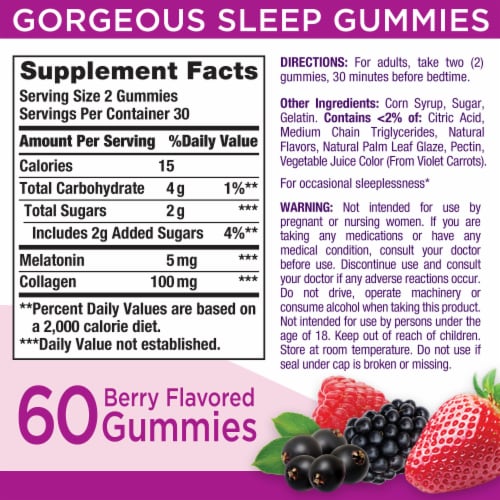 Nature's Bounty Optimal Solutions Gorgeous Sleep Melatonin Gummies Perspective: top