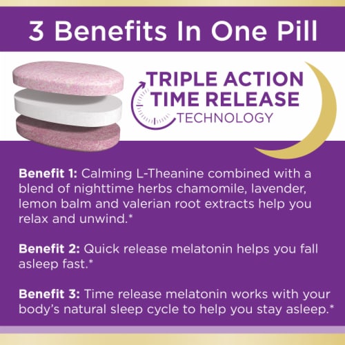 Nature's Bounty Sleep3 Melatonin Drug Free Sleep Aid Tri-Layered Tablets, 10 Mg Perspective: top