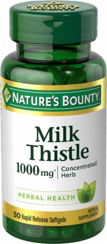 Nature's Bounty Milk Thistle 1000 mg Rapid Release Softgels Perspective: top
