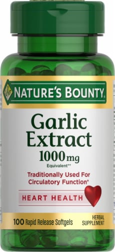 Nature’s Bounty Garlic 1000 mg Heart Health Support Softgels Perspective: top