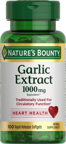 Nature’s Bounty Garlic 1000 mg Heart Health Support Softgels Perspective: top