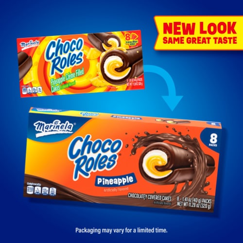 Marinela® Choco Roles® Pineapple Creme Filled Cakes Perspective: top