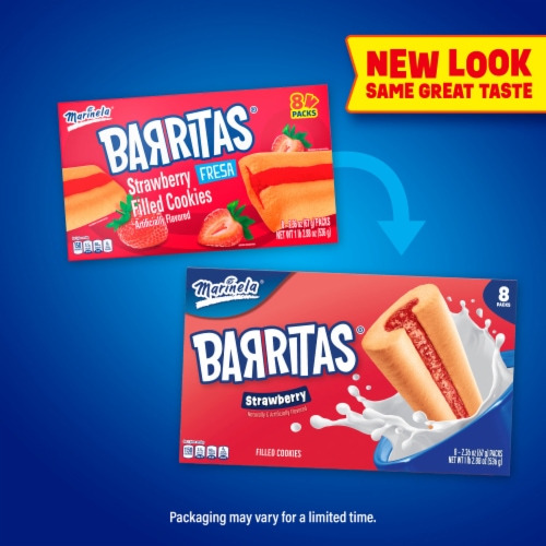 Marinela Barritas Fresa Filled Cookies Perspective: top