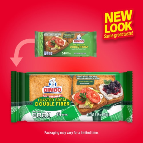 Bimbo Pan Tostado Doble Fibra Toasted Bread Perspective: top