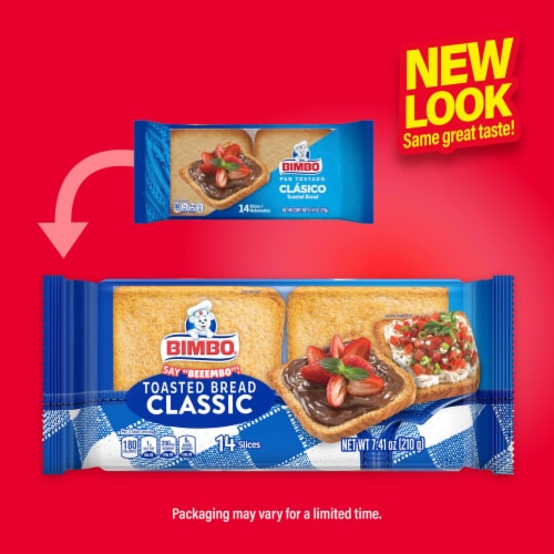 Bimbo Pan Tostado Classic Toasted Bread Perspective: top
