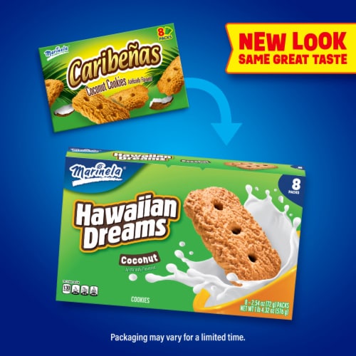 Marinela Hawaiian Dreams Coconut Cookies Perspective: top