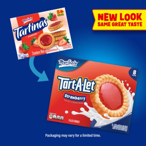 Marinela Tart-A-Let Strawberry Tart Filled Cookies Perspective: top