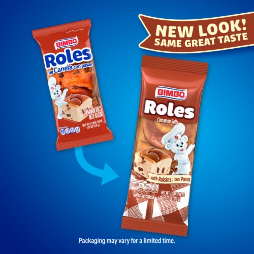 Bimbo Roles de Canela con Pasas Raisin Cinnamon Rolls Perspective: top