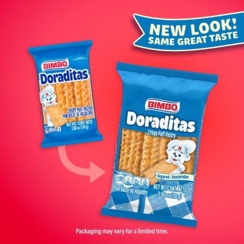 Bimbo Doraditas Sugared Crispy Puff Pastry, Pan de Hojaldre Perspective: top