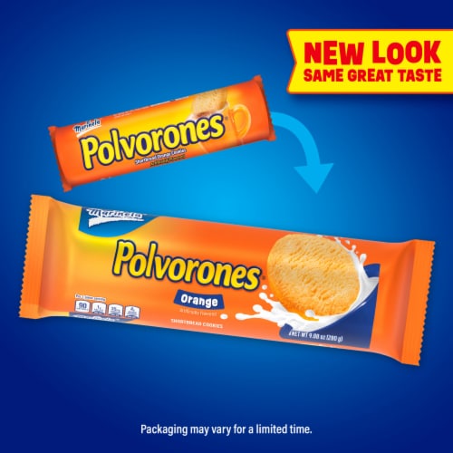 Marinela Polvorones Orange Shortbread Cookies Perspective: top