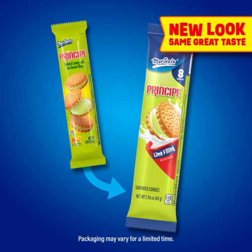 Marinela Principe Lime Flavored Sandwich Cookies Perspective: top