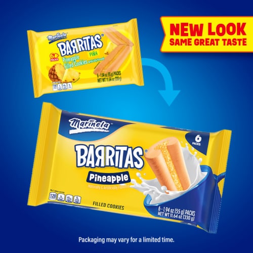 Marinela Barritas Piña Filled Cookies Perspective: top