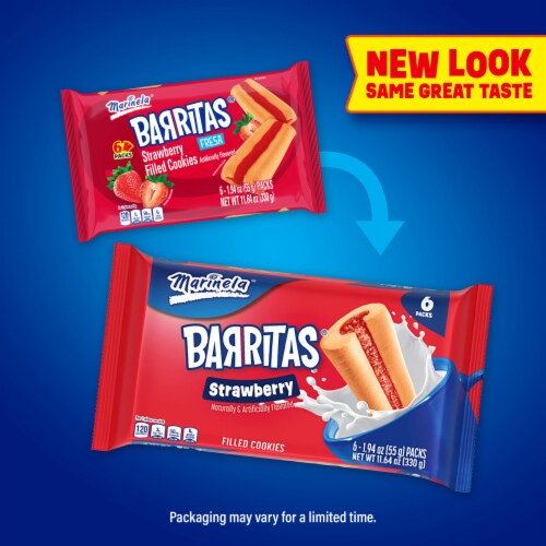 Marinela Barritas Fresa Filled Cookies Perspective: top