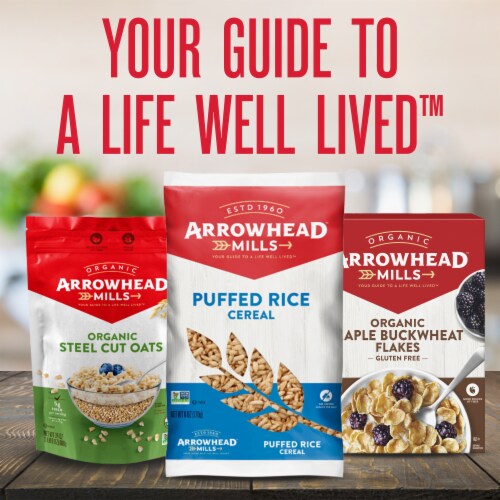 Arrowhead Mills Puffed Wheat Bag Cereal Perspective: top
