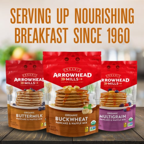 Arrowhead Mills Organic Buttermilk Pancake & Waffle Mix 26 oz Pkg Perspective: top