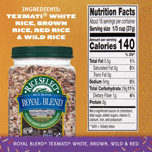 RiceSelect Royal Blend Texmati White Brown and Red Rice Perspective: top